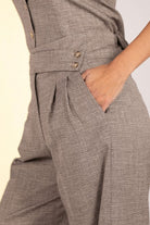 CALÇA FERRACHE WIDE LEG TWEED C/PREGAS CINTURA ELASTICA - Carla Valente