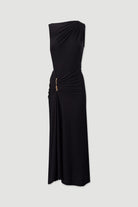 VESTIDO FERRACHE COMPRIDO ASSIMÉTRICO COM DETALHE FRANZIDO - Carla Valente