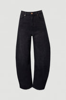 JEANS FERRACHE BALLOON ALGODÃO CINTA SUBIDA - Carla Valente