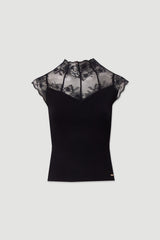 CAMISOLA FERRACHE DE MALHA COM DETALHE EM RENDA - Carla Valente