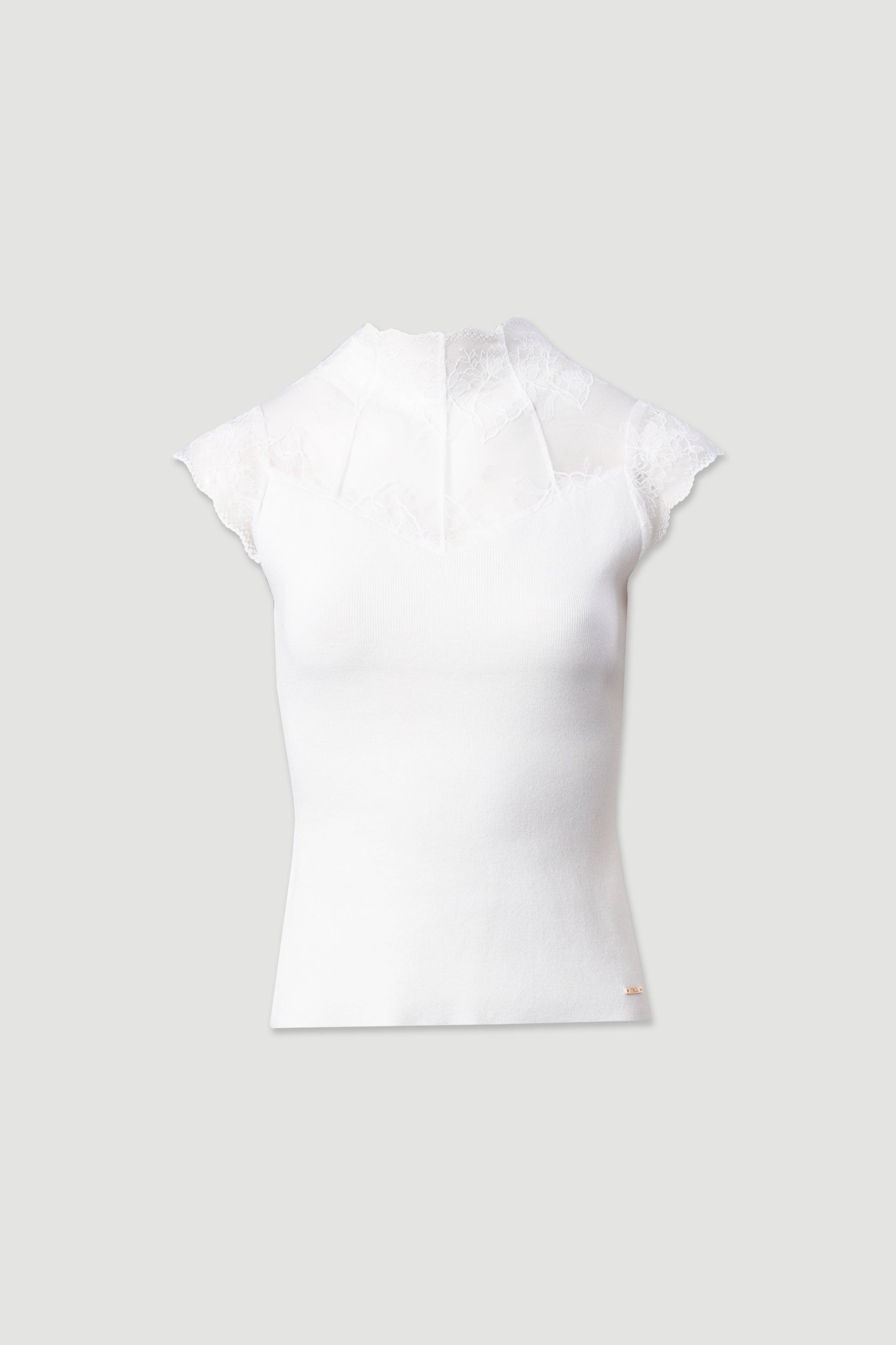 CAMISOLA FERRACHE DE MALHA COM DETALHE EM RENDA - Carla Valente