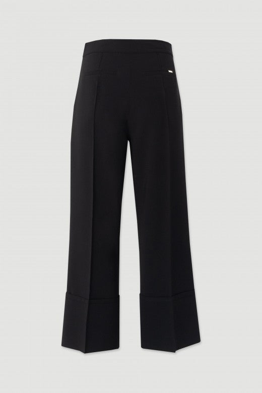 CALÇA FERRACHE CROPPED WIDE LEG C/DETALHE COSTURA - Carla Valente