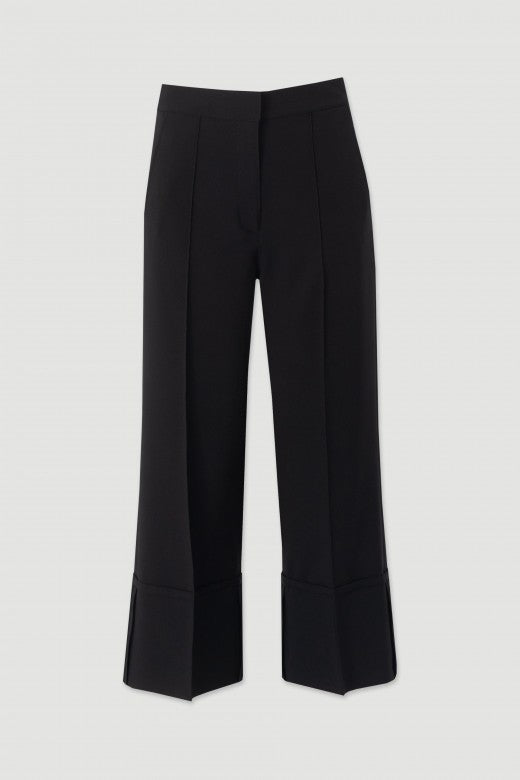 CALÇA FERRACHE CROPPED WIDE LEG C/DETALHE COSTURA - Carla Valente