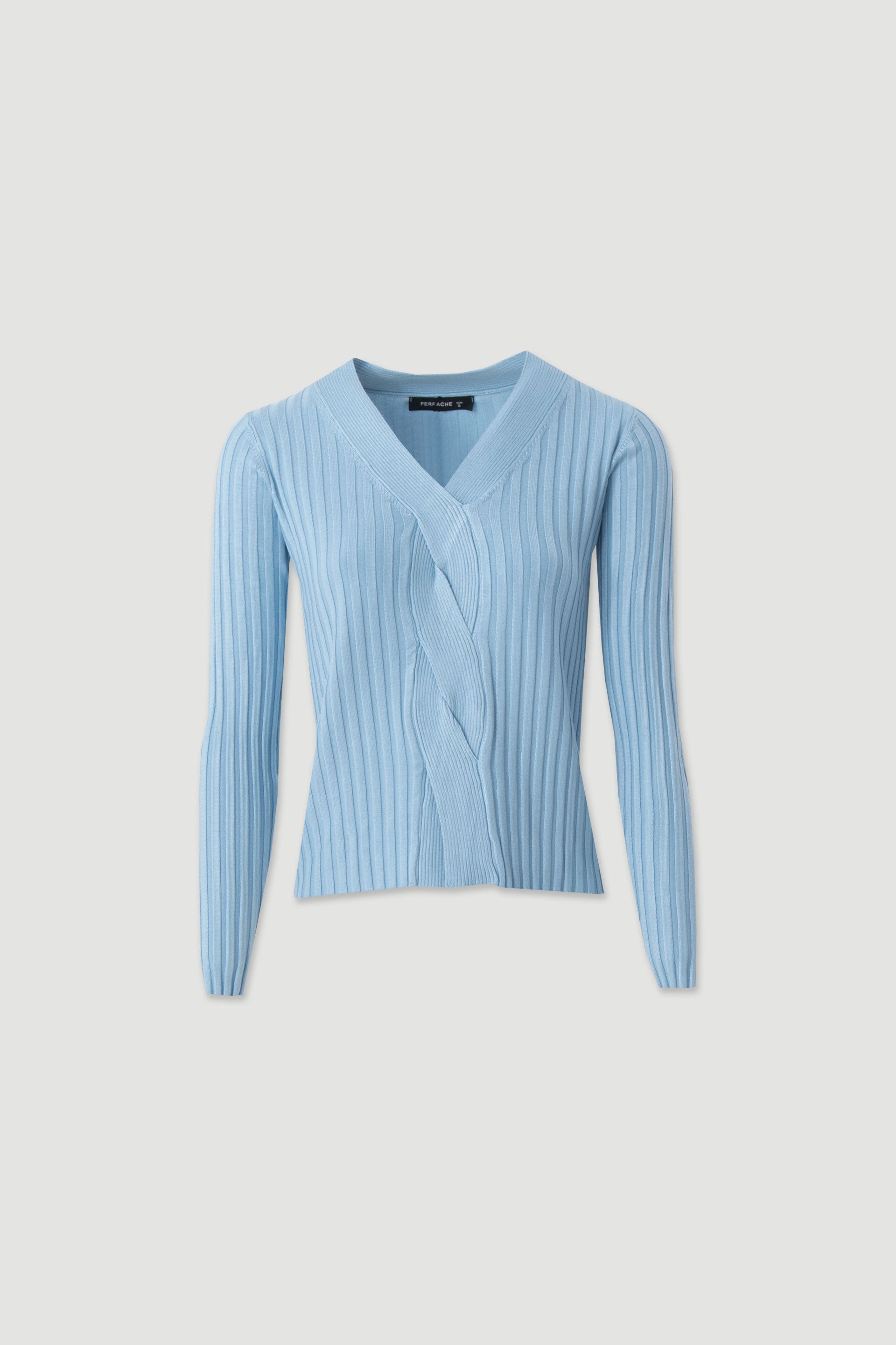 CAMISOLA FERRACHE DE MALHA CANELADA COM DECOTE EM V - Carla Valente