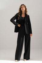 CALÇA FERRACHE CLÁSSICA WIDE LEG COM CINTO ELÁSTICO - Carla Valente