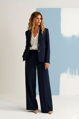 CALÇA FERRACHE CLÁSSICA WIDE LEG COM CINTO ELÁSTICO - Carla Valente