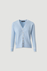 CASACO FERRACHE DE MALHA CANELADO COM CONTRASTE - Carla Valente