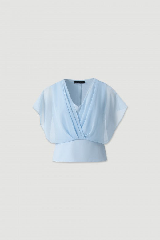 BLUSA FERRACHE DECOTE V EFEITO DRAPEADO - Carla Valente