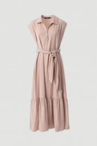 VESTIDO FERRACHE MIDI C/CINTO E FOLHO NA - Carla Valente
