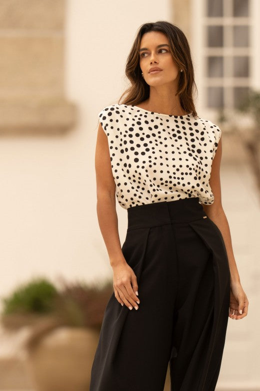 TÚNICA FERRACHE FLUIDA ESTAMPADA BOLAS - Carla Valente
