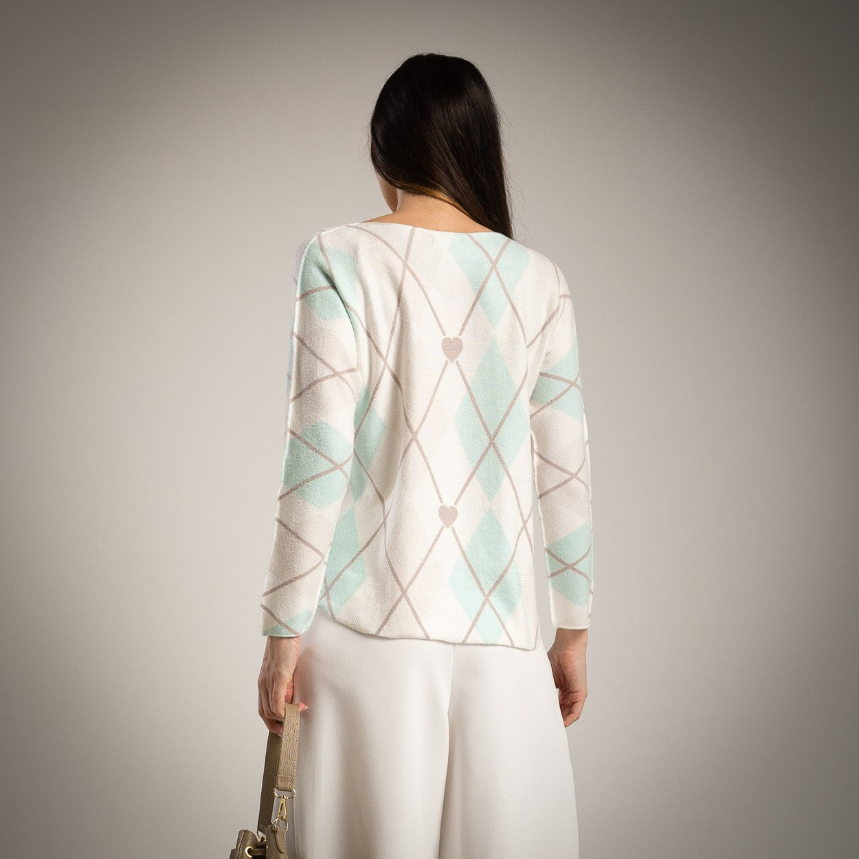 SWEATER ALBNS RHOMBUS HEART - Carla Valente