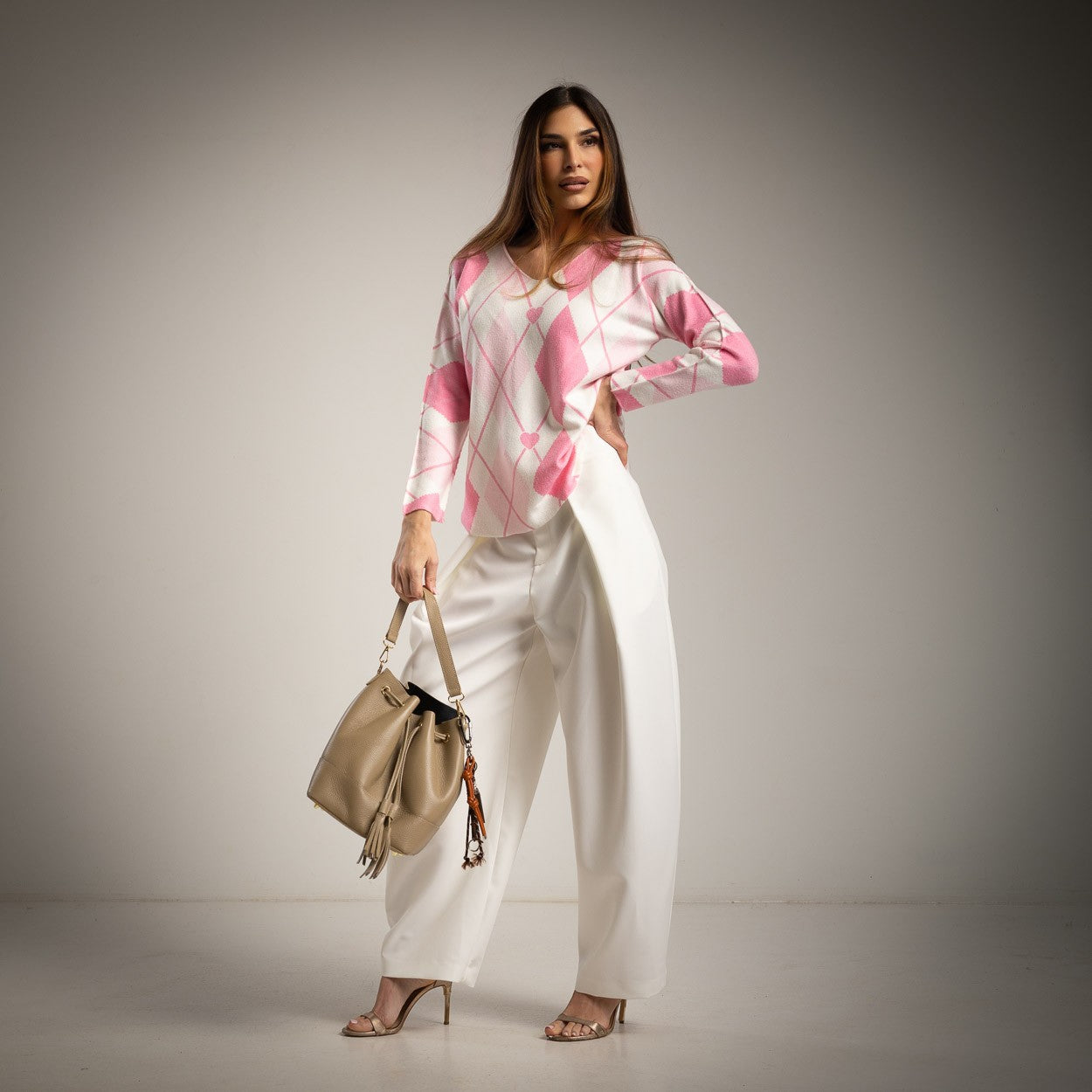 SWEATER ALBNS RHOMBUS HEART - Carla Valente