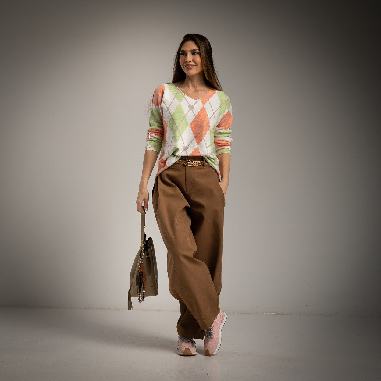 SWEATER ALBNS RHOMBUS HEART - Carla Valente