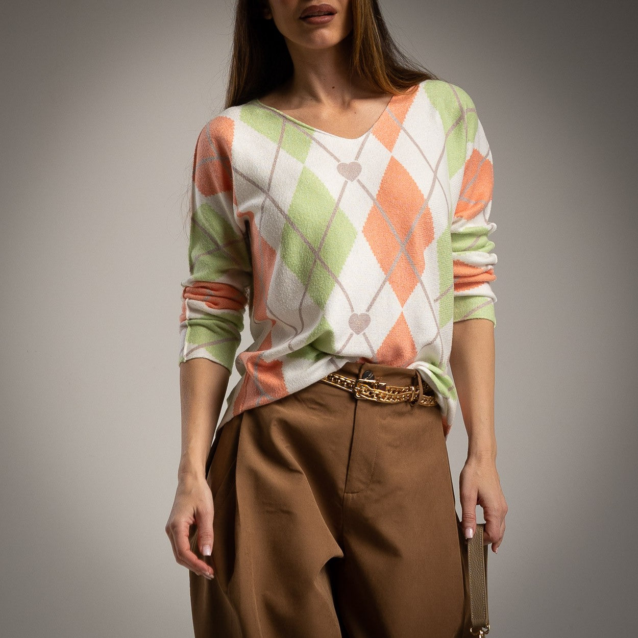 SWEATER ALBNS RHOMBUS HEART - Carla Valente