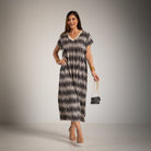 VESTIDO ALBNS OVERSIZE LYCRA FRIA DAMERO LUREX - Carla Valente