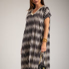 VESTIDO ALBNS OVERSIZE LYCRA FRIA DAMERO LUREX - Carla Valente