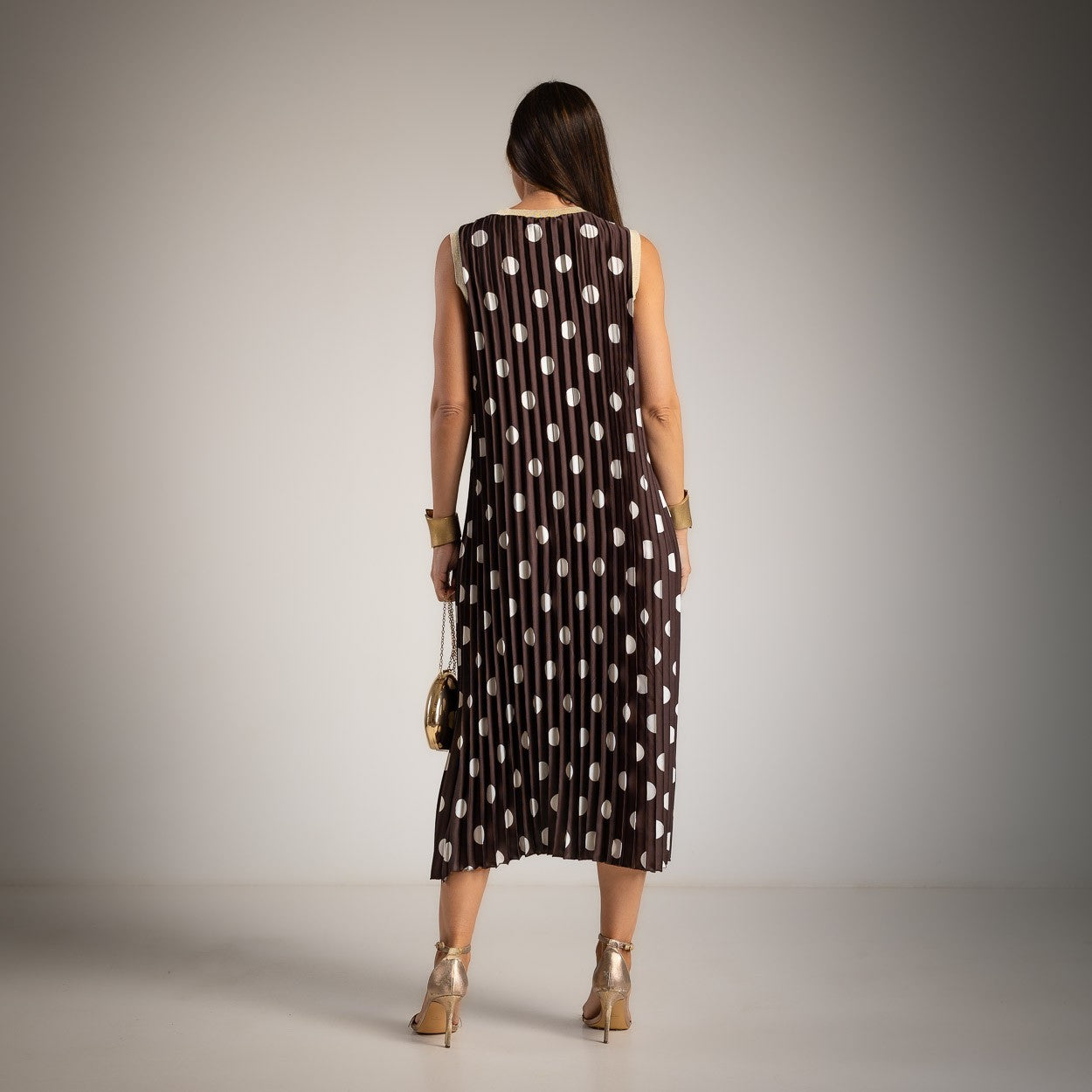 VESTIDO ALBNS PLISSADO POLKA DOTS VIVO LUREX - Carla Valente