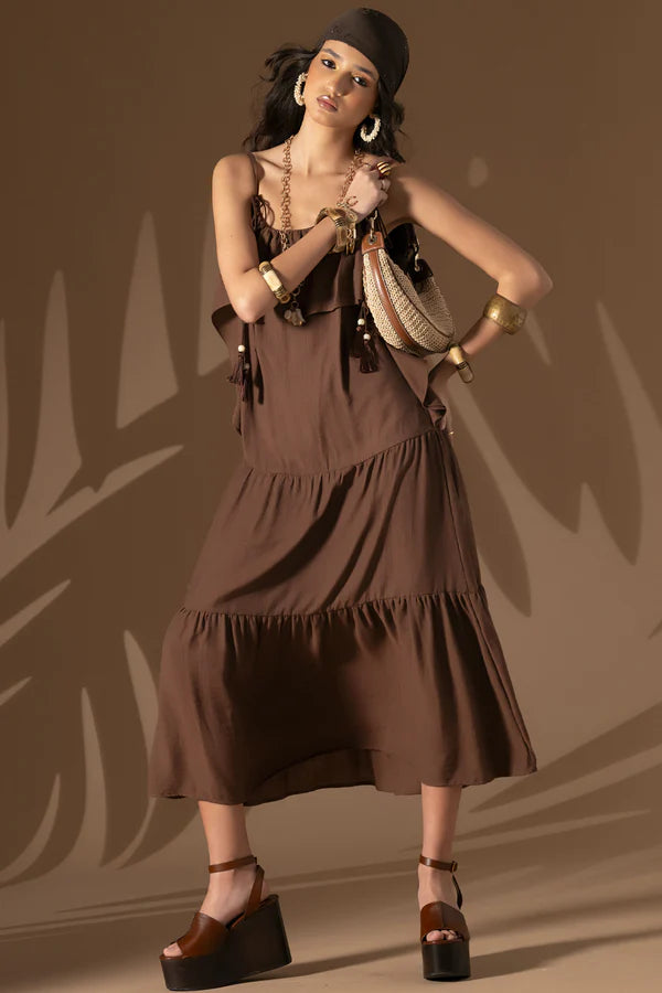 VESTIDO FOURSOUL COM FOLHOS - Carla Valente