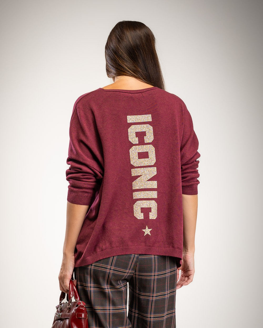 SUÉTER ALBNS OVERSIZE ICONIC GLITTER - Carla Valente