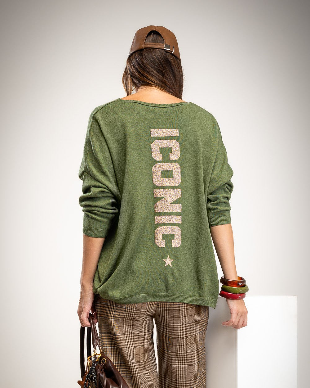 SUÉTER ALBNS OVERSIZE ICONIC GLITTER - Carla Valente