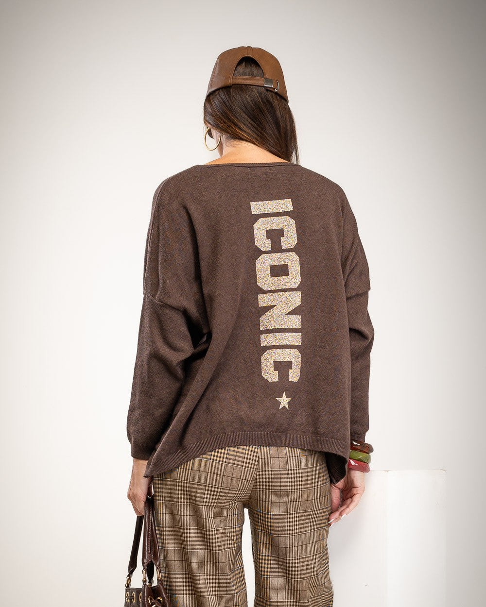SUÉTER ALBNS OVERSIZE ICONIC GLITTER - Carla Valente