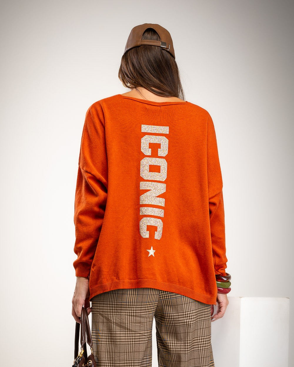 SUÉTER ALBNS OVERSIZE ICONIC GLITTER - Carla Valente