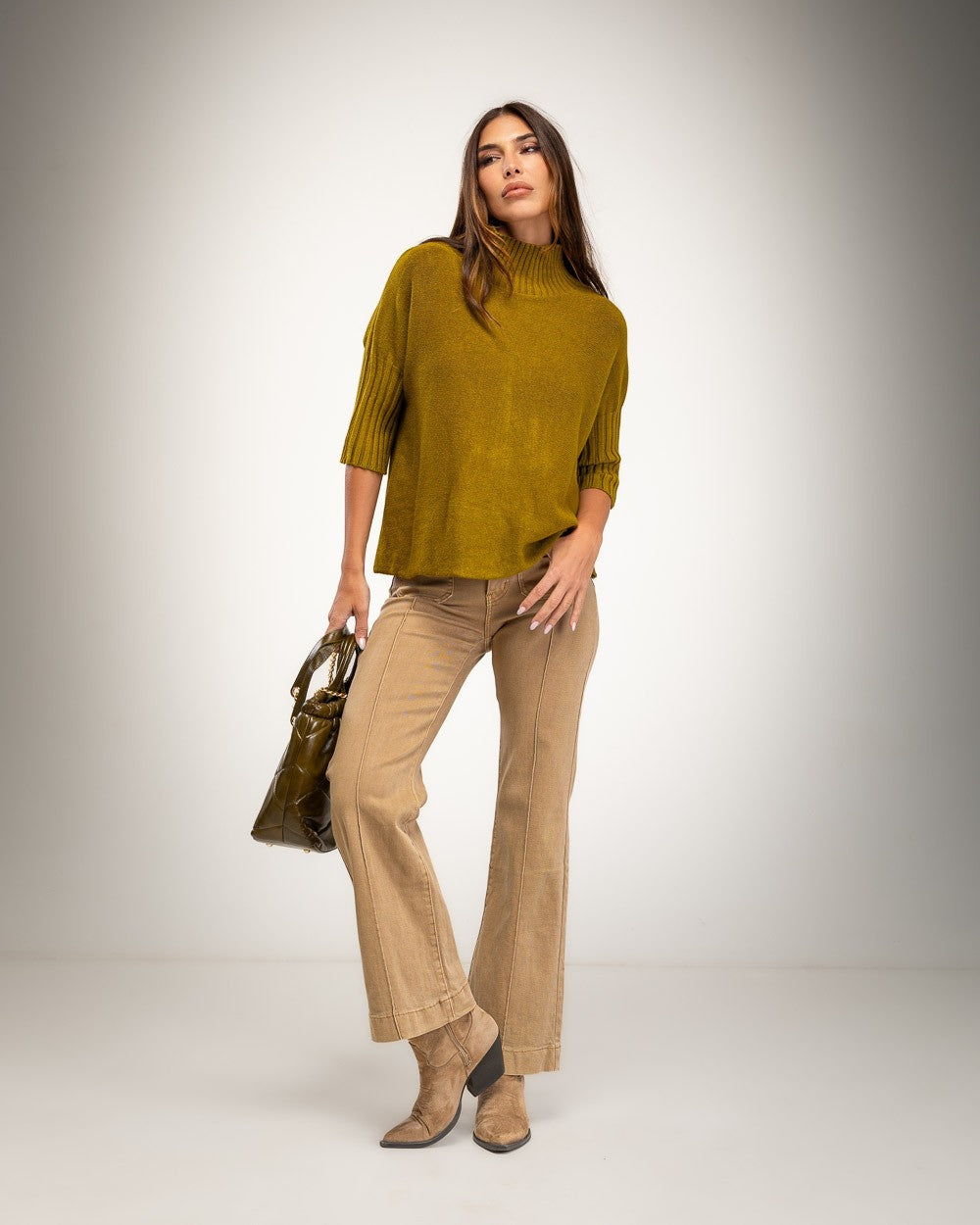 CAMISOLA ALBNS DE GOLA ALTA PUNHOS CANELADOS - Carla Valente