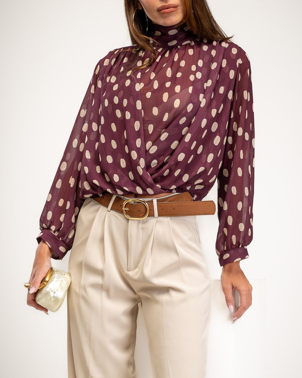 BLUSA ALBNS COM DECOTE HALTER POLKA DOTS - Carla Valente