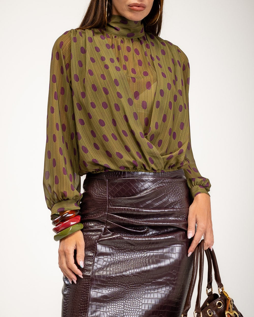 BLUSA ALBNS COM DECOTE HALTER POLKA DOTS - Carla Valente