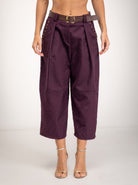 PANTALON ALBNS CULOTTE TASCHE BORCHIATE CINTURA - Carla Valente