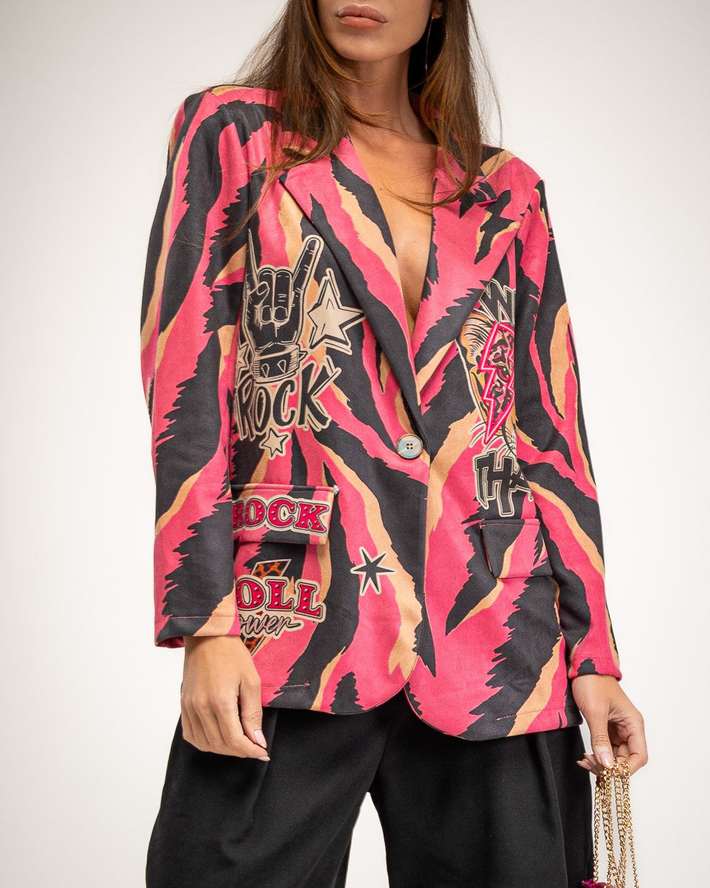 BLAZER ALBNS OVERSIZE CAMURÇA SINTÉTICA ZEBRA TIGGER - Carla Valente