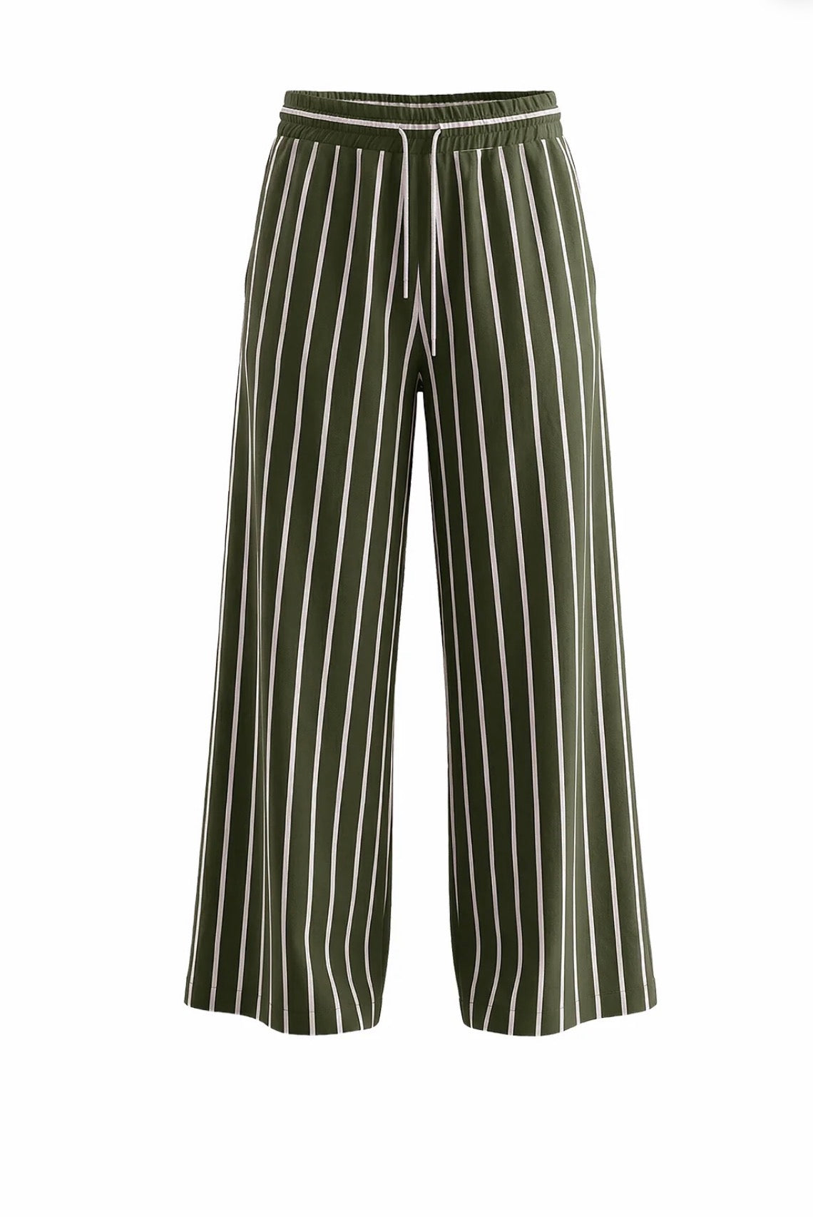 CALÇAS VDR WIDE LEG RISCAS CINTA COM ELÁSTICO COM CORDÃO - Carla Valente