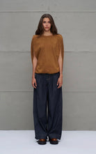 CALÇA VDR WIDE LEG COM PREGAS FRONTAIS - Carla Valente