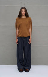 CALÇA VDR WIDE LEG COM PREGAS FRONTAIS - Carla Valente