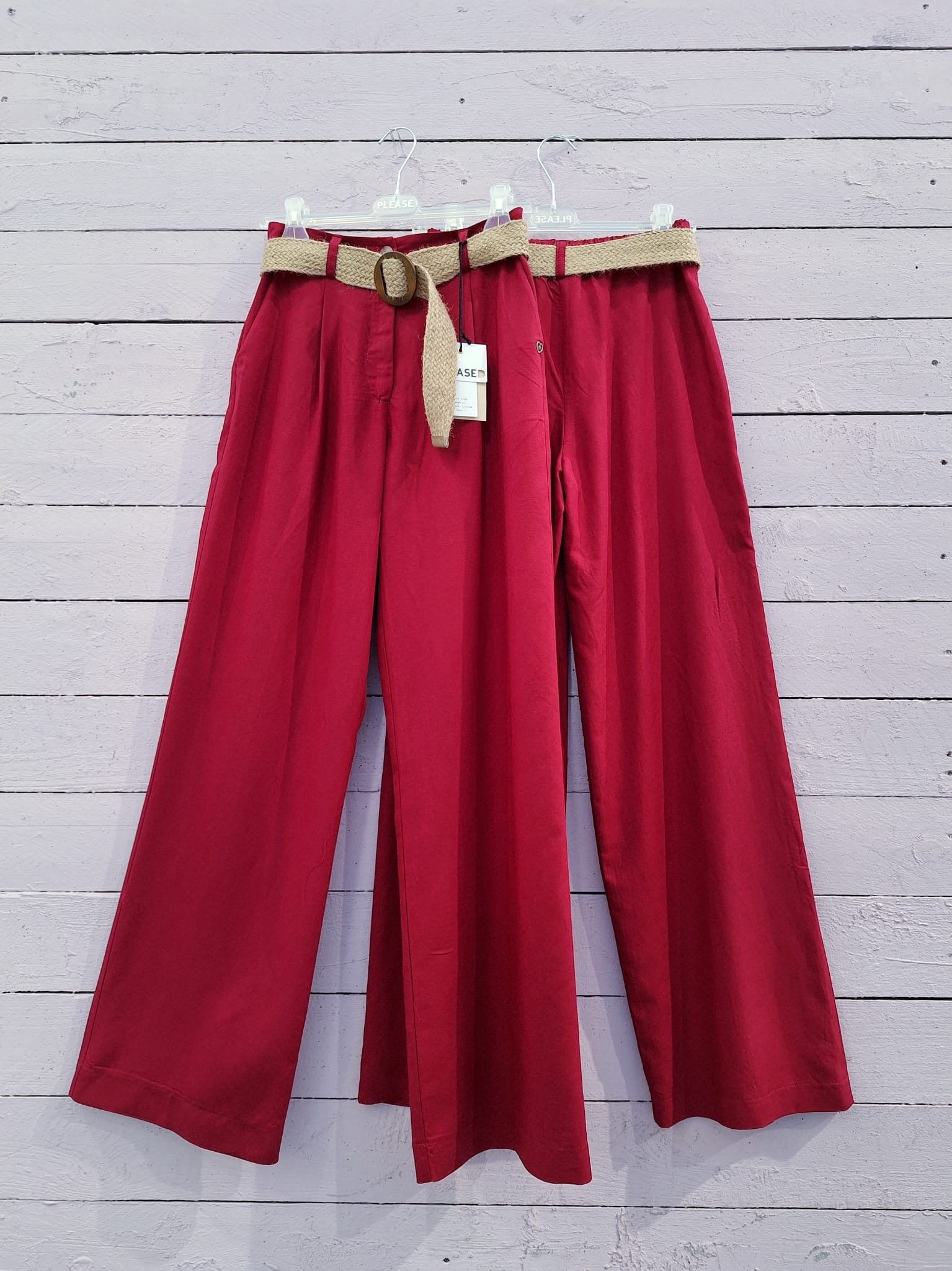 CALÇA PLEASE WIDE LEG C/CINTO - Carla Valente