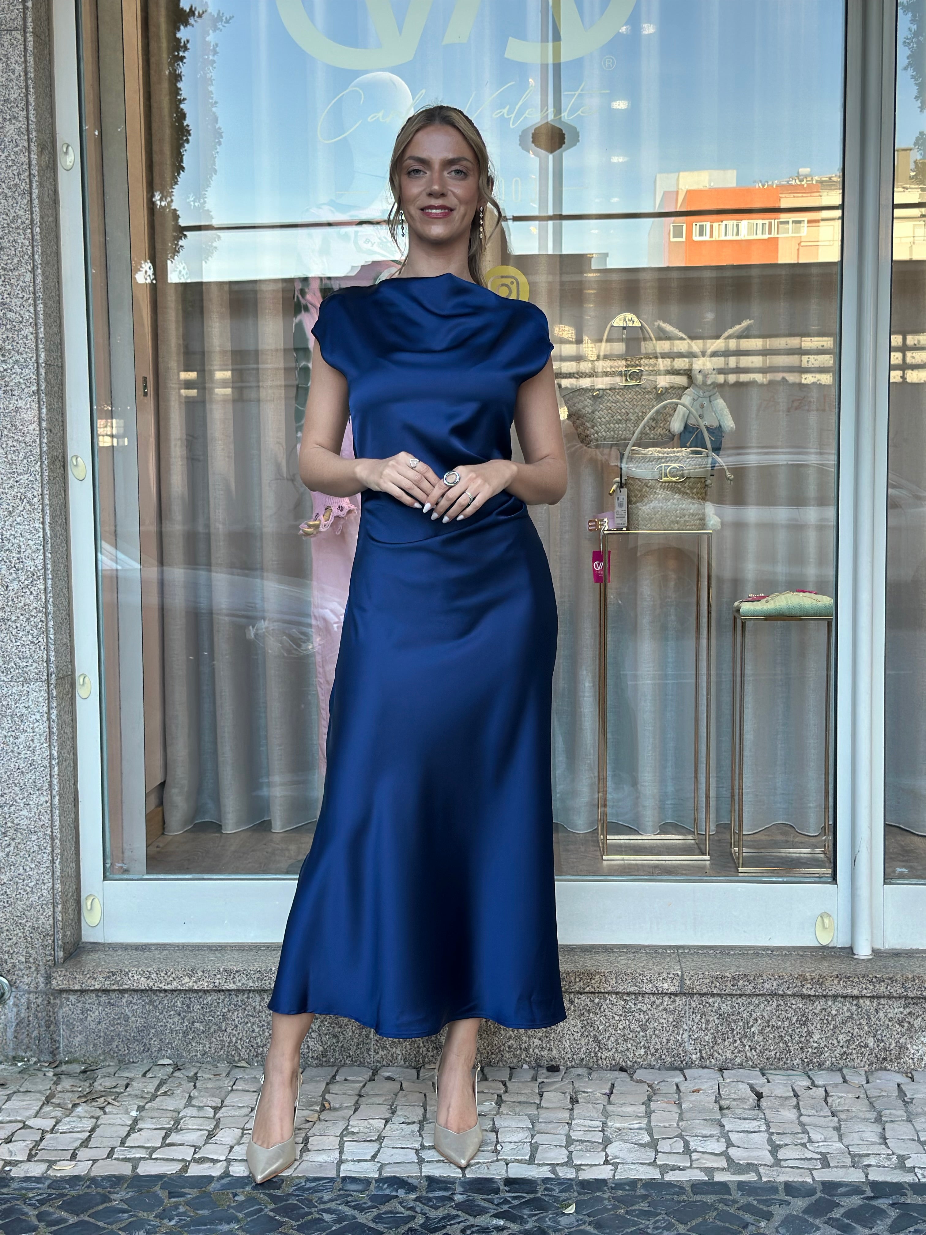 VESTIDO IMPERIAL DRAPEADO - Carla Valente