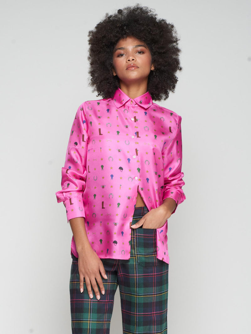 CAMISA VILAGALLO MARIELA MOTIVOS HIPICA SEDA - Carla Valente