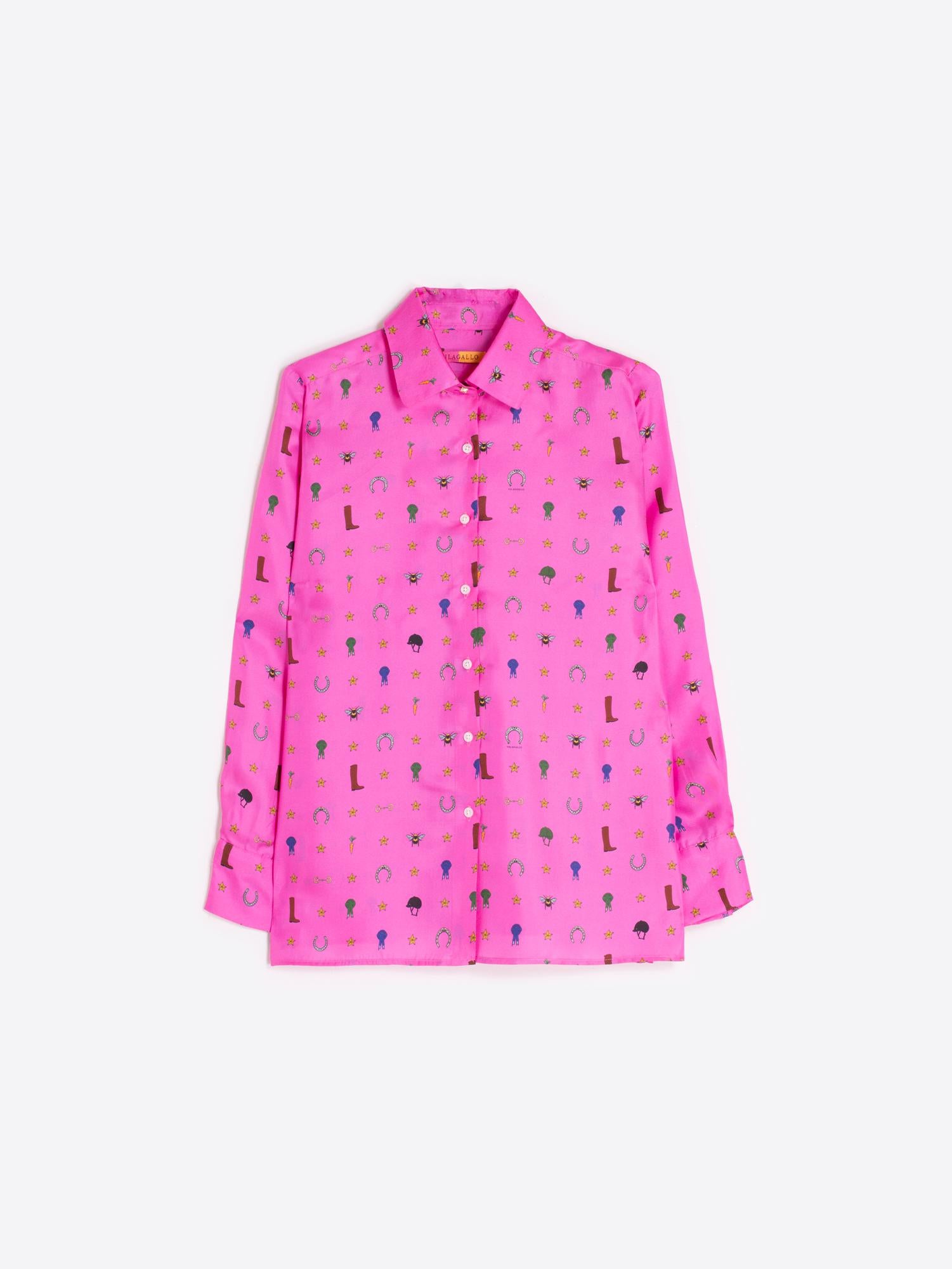 CAMISA VILAGALLO MARIELA MOTIVOS HIPICA SEDA - Carla Valente