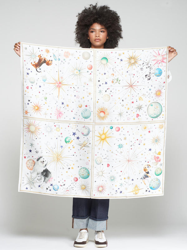 LENÇO VILAGALLO FOULARD DE SEDA CÓSMICA - Carla Valente
