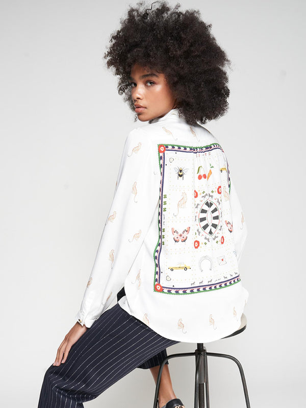 CAMISA VILAGALLO COM ESTAMPA HIPICA NAS COSTAS - Carla Valente