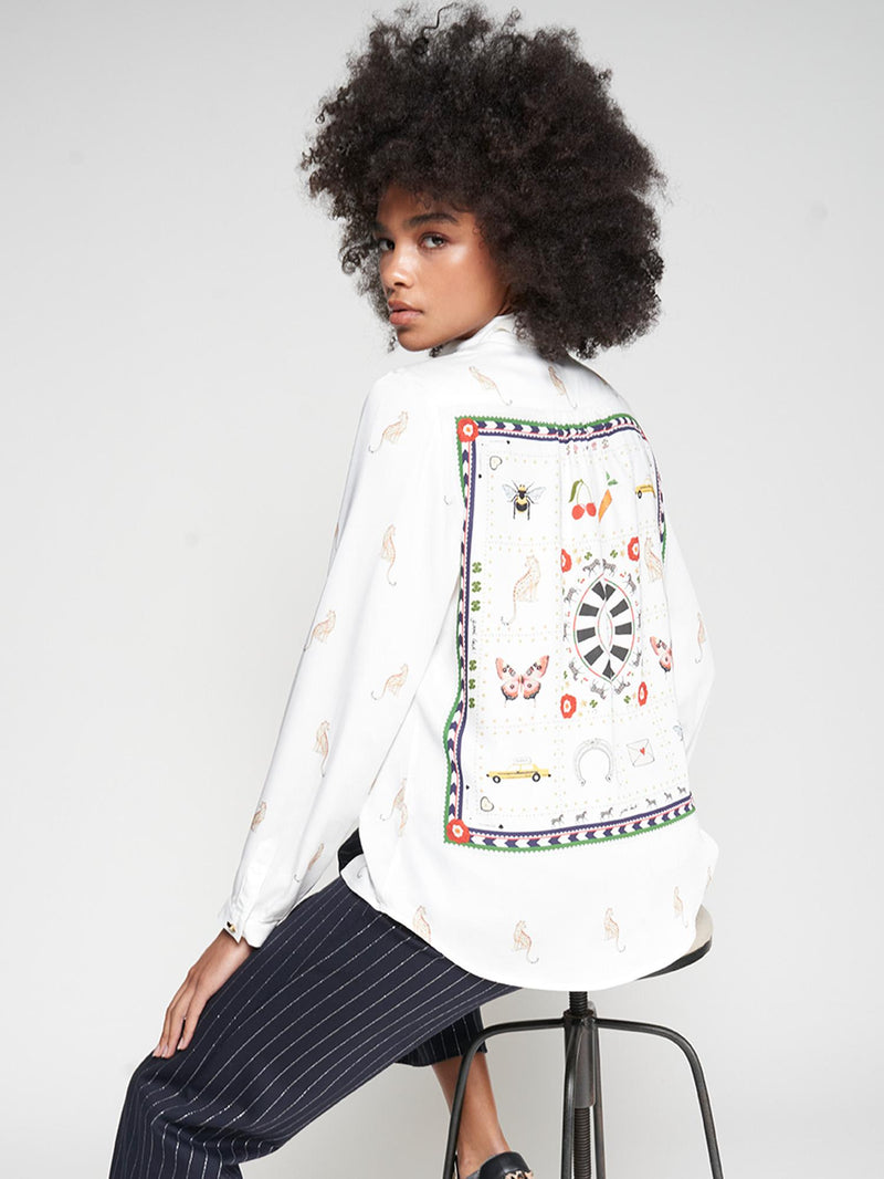 CAMISA VILAGALLO COM ESTAMPA HIPICA NAS COSTAS - Carla Valente