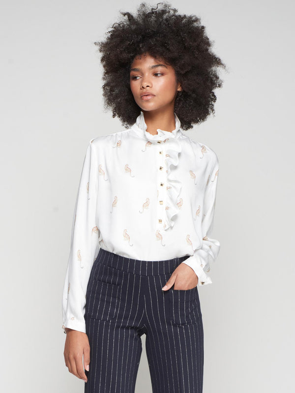 CAMISA VILAGALLO COM ESTAMPA HIPICA NAS COSTAS - Carla Valente