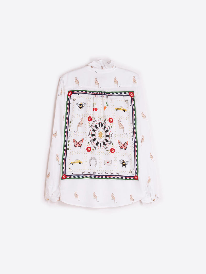 CAMISA VILAGALLO COM ESTAMPA HIPICA NAS COSTAS - Carla Valente