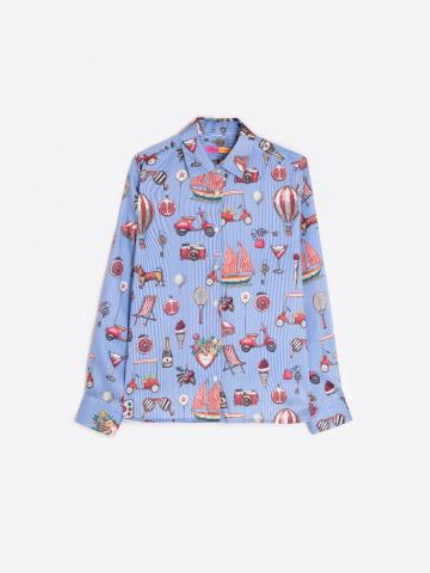 CAMISA VILAGALLO ISA VINTAGE ESTAPADA E COM RISCAS - Carla Valente