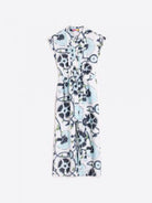 VESTIDO VILAGALLO JARETAS FLOR AZUL LINO PRINT - Carla Valente