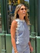TOP VILAGALLO ANIA SEM MANGAS VICHY COM RENDA - Carla Valente
