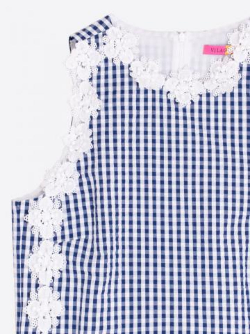 TOP VILAGALLO ANIA SEM MANGAS VICHY COM RENDA - Carla Valente