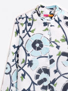 CAMISA VILAGALLO ANDY FLOR AZUL LINO PRINT - Carla Valente