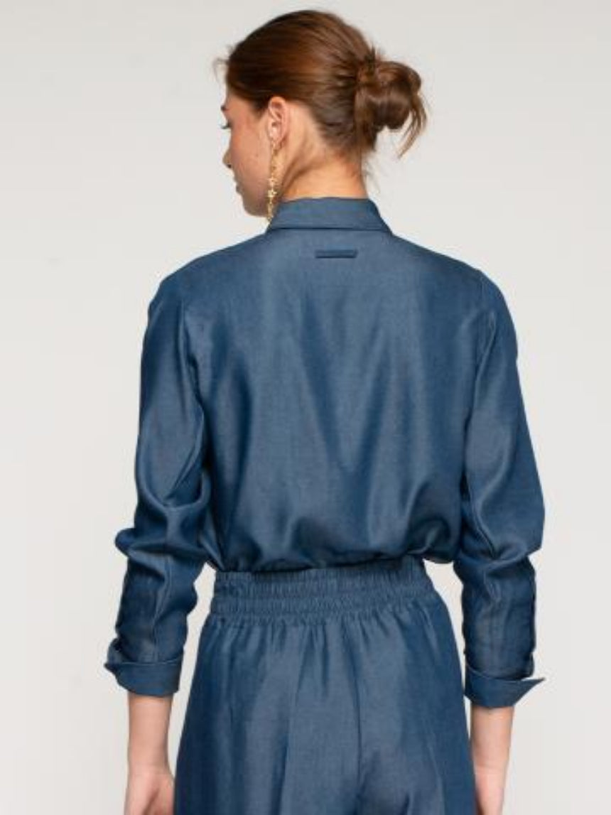 CAMISA VILAGALLO ANA COM EMBLEMA EM TENCEL - Carla Valente