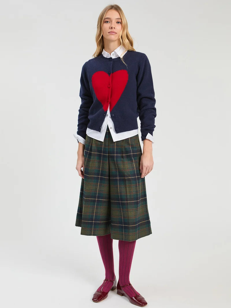 CARDIGAN VILAGALLO COM INTÁRSIA DE CORAÇÃO VERMELHO - Carla Valente